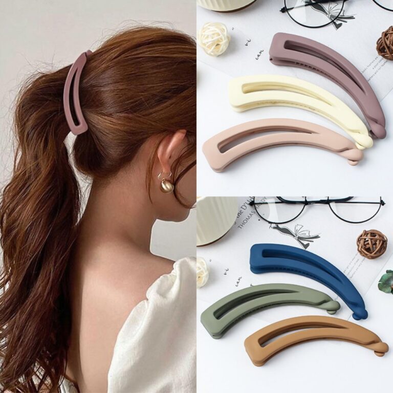 Banana Clip Large Vertical Matte Banana Clip, Simple Ponytail/Updo Hair Clip, Hair Accessories for Girls, Voluminous Look Clip