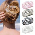 Snap Clip New Style Oval Claw Clip for Women, Non-Pressure Arc Duckbill Clip, Elegant Updo Hair Clip